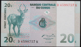 Delcampe - Congo (RD) - 20 Centimes - 1997 - PICK 83a - NEUF - Democratic Republic Of The Congo & Zaire
