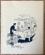 Delcampe - Menu - 1965 - Paquebot EL DJEZAIR - Cie Navigation Mixte - Illustration Roger CHAPELET Cabine 1ere Classe - Menus