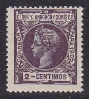 Delcampe - 1905 - España - Elobey - Edifil 20 - 2c Violeta Oscuro - MNH - Annobon & Corisco
