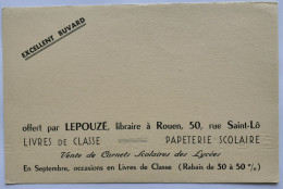 Delcampe - ROUEN - LIBRAIRIE PAPETERIE LAPOUZE - 50 Rue Saint Lo - Buvard Publicitaire - Stationeries (flat Articles)