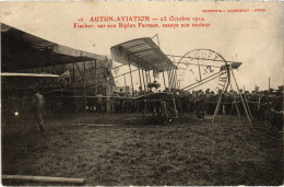 Delcampe - PC AVIATION PILOT FISCHER BIPLAN FARMAN AUTUN (a67916) - Flieger