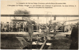 Delcampe - PC AVIATION AEROPLANE WILBUR WRIGHT CAMP D'AUVOURS (a67813) - Aerodrome