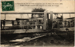 Delcampe - PC AVIATION AEROPLANE WILBUR WRIGHT CAMP D'AUVOURS (a67814) - Aerodrome