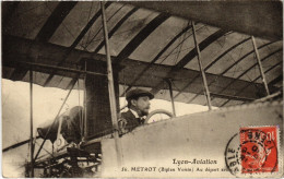 Delcampe - PC AVIATION PILOT MÉTROT BIPLAN VOISIN LYON (a67543) - Flieger