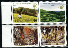 Delcampe - 0557 SERBIA 2013 - European Nature Protection - Resava Cave - MNH Set + Label - Serbien