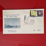 Delcampe - CHILE- Enveloppe Premier Jour D'emision Avec Cachet Spécial Et Varieté De Timbres - ANIVERSARIO MUERTE GRAL RENE CHEREAU - Chile