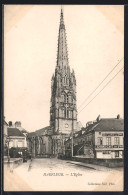 Delcampe - CPA Harfleur, L`Église Et Le Grand Café De Paris En Arrière-plan - Harfleur