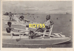 Delcampe - Marche Macerata Portocivitanova Spiaggia Veduta Barca Salvagente Donna Pin Ups In Costume Epoca Bagnanti Barca Pin Up - Pin-Ups
