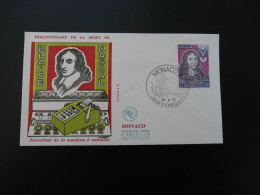 Delcampe - FDC Blaise Pascal Mathématiques Mathematics Monaco 1973 - FDC