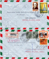 Delcampe - Portugal 1964/687, 2 Luftpost Brief V. COVILHA N. Südafrika, 1x Per Einschreiben - Other & Unclassified