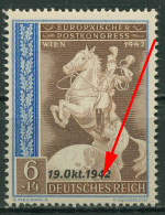 Delcampe - Deutsches Reich 1942 Postkongreß Wien Mit Plattenfehler 824 F 43 Postfrisch - Errors & Oddities
