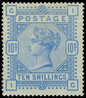 Delcampe - 1883/84, Victoria 10sh. Ultramarin On Blued Paper, Lettered I-G, Fresh Color And Good Perforation, Tiny Natural Paper Wr - Otros & Sin Clasificación