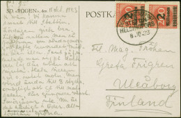 Delcampe - “DSP STETTIN-HELSINGFORS 8.10.23” (Dampfer Rügen) Sehr Klar Auf Senkrechtem Paar 2 Millionen Auf 200 Mark Auf Entspreche - Altri & Non Classificati