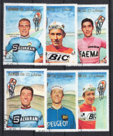 Delcampe - Lot De 6 Timbres Cyclisme - Champions Du Sport - Ajman - Années 60-70 - Cyclisme