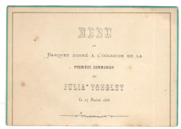 Delcampe - FIRST COMMUNION JULIA TONGLET,  BANQUET MENU, 17 JUNE1888; - Menu