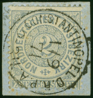 Delcampe - NDP 2 Gr. Hellgraublau Mit Klarem EKr. “CONSTANTINOPEL D.R.P.A. 1.9.71” Auf Briefstück In Tadelloser Erhaltung, Sicherli - Turchia (uffici)