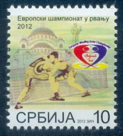 Delcampe - Serbia 2012 Sports European Championship In Wrestling, Surcharge Stamp MNH - Serbien