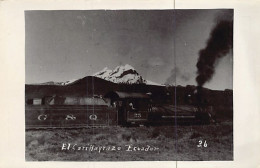 Delcampe - Ecuador - Tren G. & Q. Pasando Por El Volcán Carihuairazo - POSTAL FOTO - Ecuador