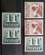 Delcampe - Grande Bretagne 1973/74 N°84x2,85x3 **TB Cote +4€50 - Postage Due