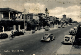 Delcampe - CAGLIARI CITTÀ - Auto - Viale Del Poetto - VG + Targhetta Postale - #032 - Cagliari