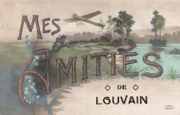 Delcampe - [-15%] BELGIQUE - Mes Souvenirs De Louvain - Avion - Fleur - Oblit 1912 - Carte Postale Ancienne - Leuven