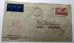 Delcampe - AUSTRALIA WW2 Air Mail OAT O.A.T. Cover Melbourne September 1945 To Genève SWITZERLAND - Covers & Documents