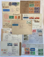 Delcampe - Schweiz 1925/1949 9 Flugpost+Erstflug Briefe U.a F15 Brief (240CHF), Dübendorf 1925… (1er Vol Lettre First Flight Cover - Erst- U. Sonderflugbriefe