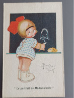 Delcampe - GRANDS MAGASINS DE LA SAMARITAINE - PARIS- LE PORTRAIT DE MADEMOISELLE - BEATRICE MALLET - FILLE DESSINE CRAIE - Mallet, B.