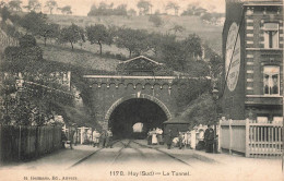 Delcampe - [-20%] BELGIQUE - Huy (Sud) - Le Tunnel - G Hermans Edit Anvers - Chemins De Fer - Animé - Carte Postale Ancienne - Hoei