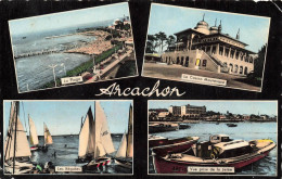 Delcampe - [-20%] FRANCE - Arcachon - Plage - Casino Mauresque - Vue Prise De La Jetée - Les Régates - Carte Postale Ancienne - Arcachon
