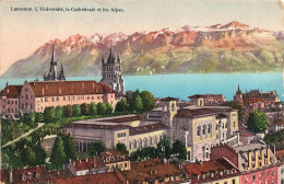 Delcampe - [-20%] SUISSE - Lausanne - Luniversité - La Cathédrale Et Les Alpes - Carte Postale Ancienne - Lausanne