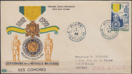 Delcampe - COMORES FDC - 12, Sur Enveloppe 1er Jour Du 04/12/52 - Covers & Documents