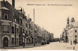 Delcampe - PERONNE  Rue Saint-Sauveur Et Grande Place - Peronne