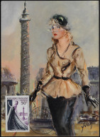 Delcampe - France 1953 Y&T 941 Sur Carte Maximum. Haute Couture Parisienne - Textil