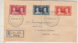 Delcampe - NEW ZEALAND-NIUE V. Rare Reg. FDC British Colonies Stamps KGV Overprint Send London 1937 #A - Niue