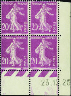 Delcampe - ** N°190 Bloc De 4 Coin Daté 3ex "c" Absent Neuf ** TB - Sonstige & Ohne Zuordnung