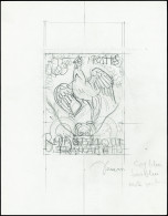 Delcampe - Essai N°1331 0,25 Coq De Decaris Maquette Projet Non émis Signé Decaris - Andere & Zonder Classificatie