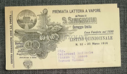 Delcampe - LATTERIA A VAPORE S. SINIGAGLIA CORREGGIO EMILIA - Listino Prezzi Postale 1914 - Autres & Non Classés