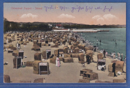 Delcampe - Danzig 1916 AK Zoppot Strand O ZOPPOT Gelaufen Als Feldpost Nach Celle - Brieven En Documenten