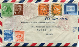 Delcampe - JAPON LETTRE PAR AVION DEPART NIHONBASHI 13 VI 53 POUR LA FRANCE - Brieven En Documenten