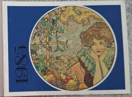 Delcampe - Petit Calendrier Poche 1985 Illustration Art Nouveau Femme - Maroquinerie Rue Des Halles Tours Indre Et Loire - Small : 1981-90