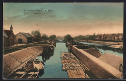 Delcampe - AK Schweinfurt A. M., Schleuse Mit Booten Und Flössen - Schweinfurt