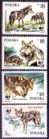 Delcampe - POLAND -  DOGS  WOLF  WWF - **MNH - 1985 - Hunde