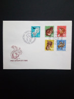 Delcampe - SCHWEIZ MI-NR. 845-849 FDC PRO JUVENTUTE 1966 WILDTIERE(II) FUCHS EICHHÖRNCHEN HASE HÄRMELIN GÄMSE - FDC
