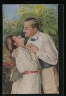 Delcampe - Künstler-AK Arno Von Riesen: Schöne Frau In Den Armen Ihres Geliebten - Riesen, Arno Von