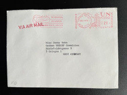 Delcampe - UNITED NATIONS NEW YORK 1973 LETTER SENT TO KOLN GERMANY 03-12-1973 FRAMA - Lettres & Documents