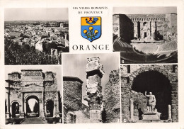 Delcampe - [-10%] FRANCE - Orange - Multivues - Colonne Du Temple - Amphithéâtre Romain - Statue D Auguste - Carte Postale - Orange