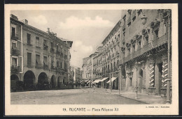 Delcampe - Postal Alicante, Plaza Alfonso XII - Alicante