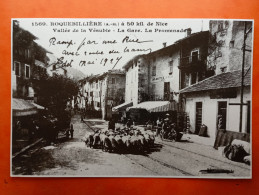 Delcampe - (06) Photo .Reproduction. ROQUEBILLIERE. La Gare. La Promenade.   (Bt-14.d. 106) - Roquebilliere