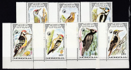 Delcampe - Mongolia 1987 (MNH) (Mi 1851-1857) - Grey-headed Woodpecker.............Eurasian Three-toed Woodpecker - Piciformes (pájaros Carpinteros)